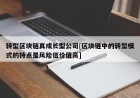 转型区块链真成长型公司[区块链中的转型模式的特点是风险低价值高]