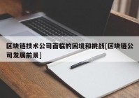 区块链技术公司面临的困境和挑战[区块链公司发展前景]